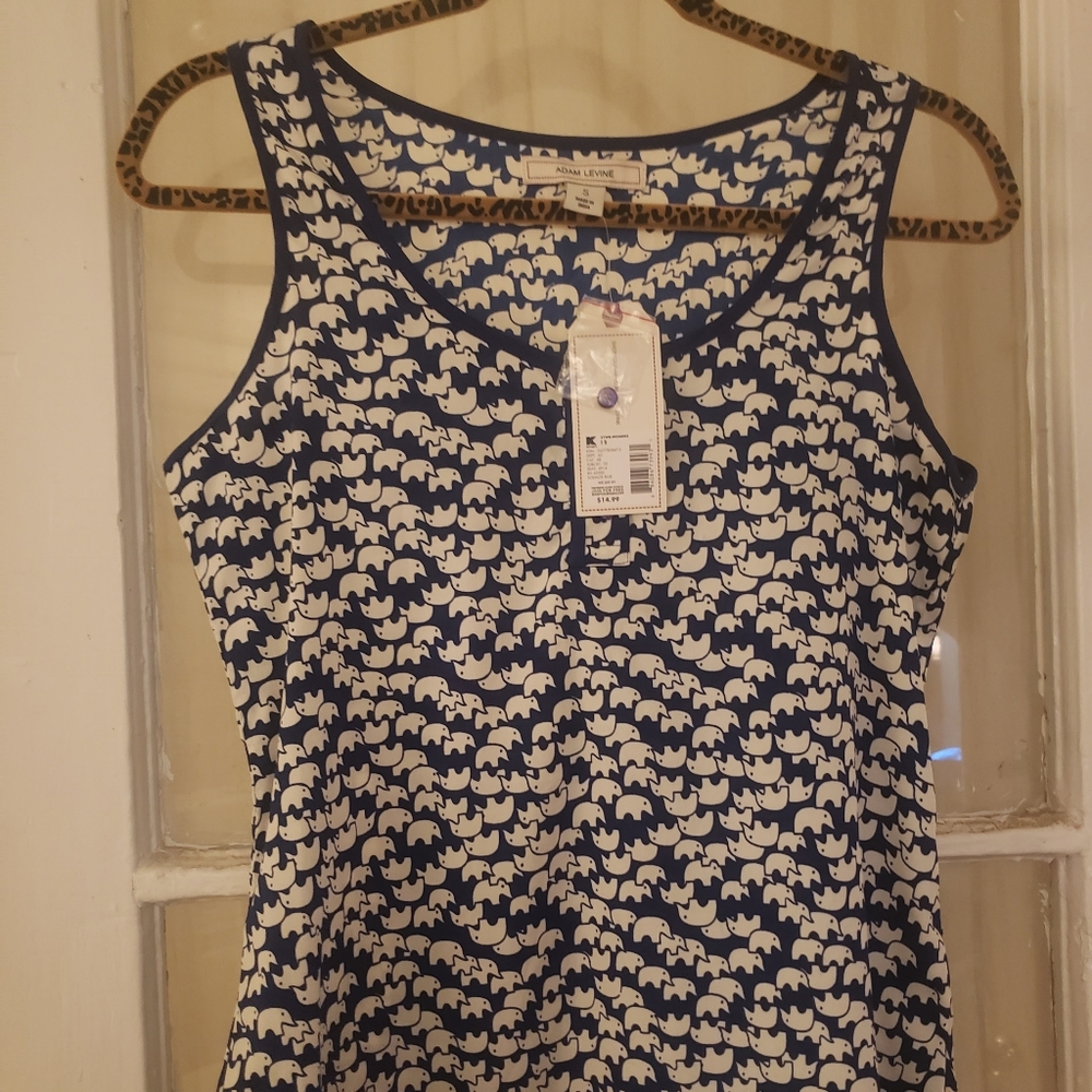 NWT Sz S Adam Levine Elephant Print Sleeveless Top